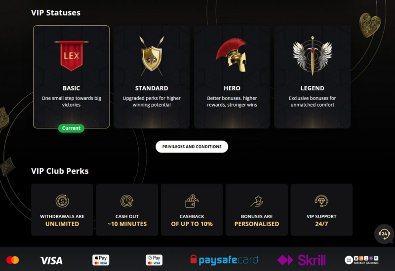 lex vip page